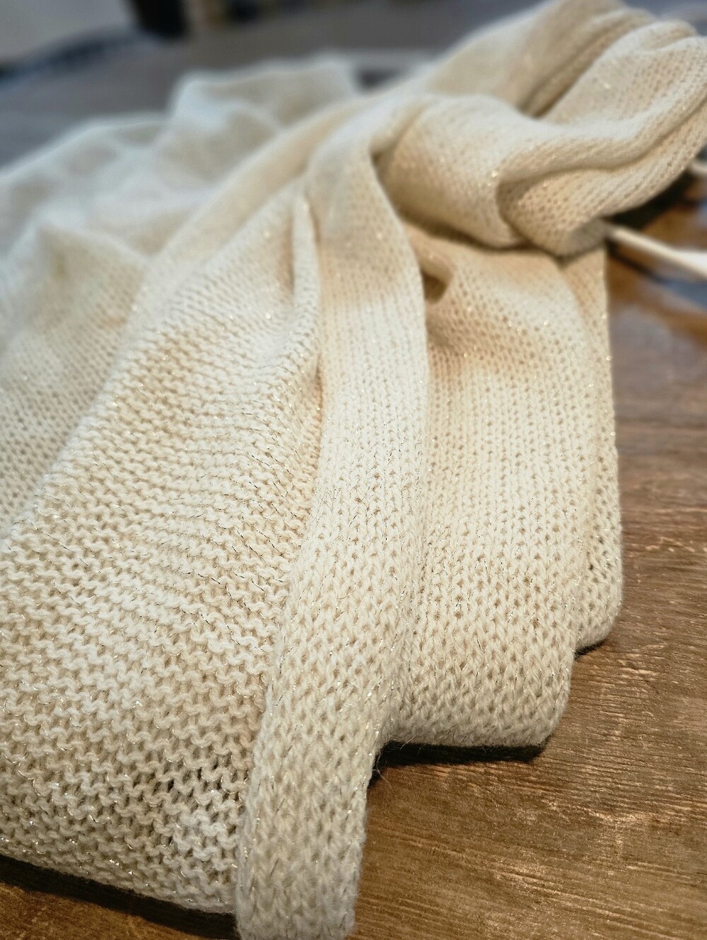 Ann Taylor Cream Alpaca Wool Blend Circular Wrap Scarf